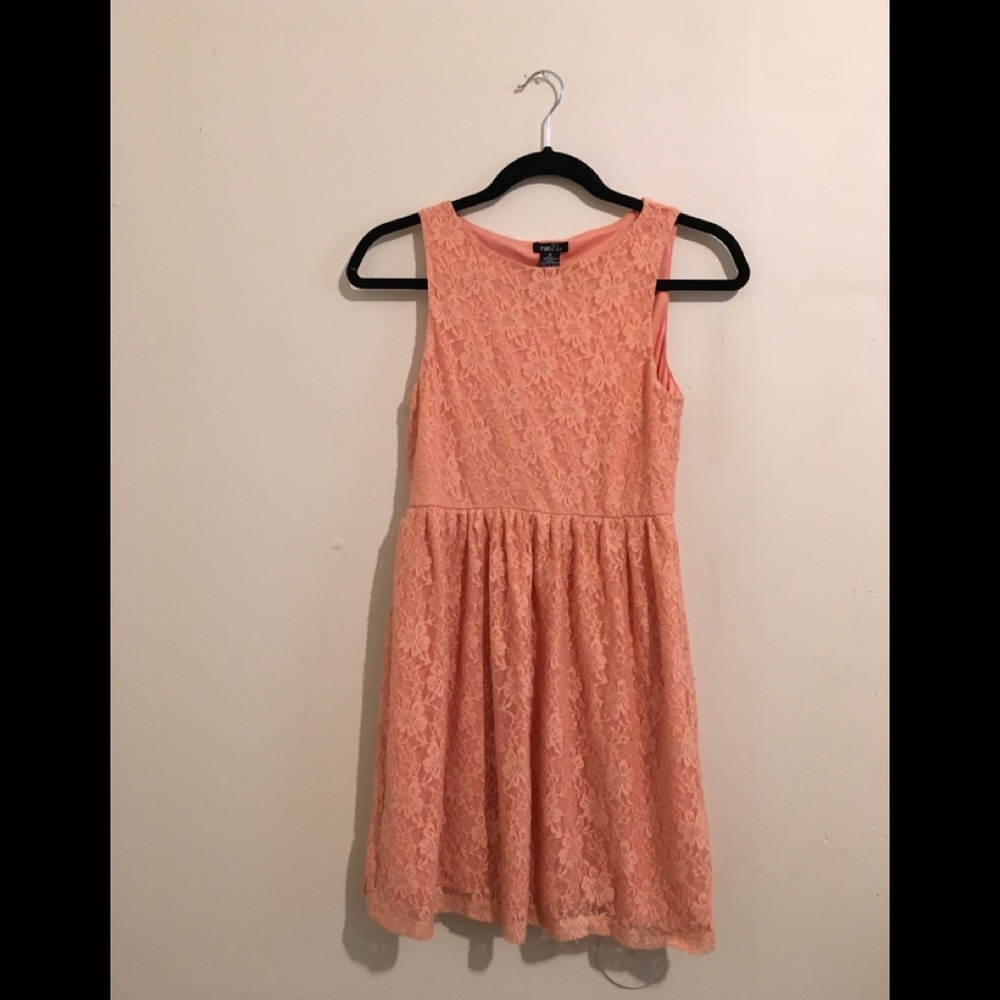 Cute Peach Lace Dress